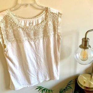 Lace sleeved LOFT blouse! Size L